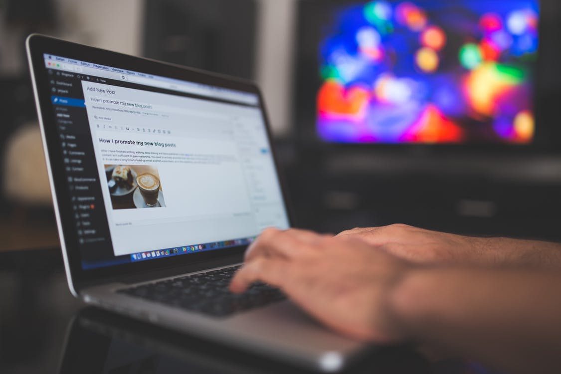 Laptop with a WordPress site open